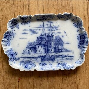 Warwick china platter blue and design collectible vintage rare replacement